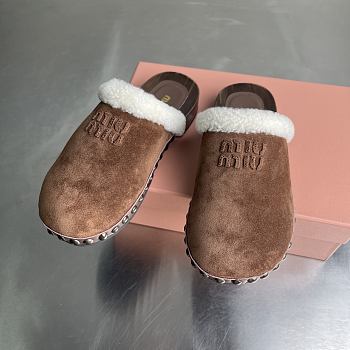 Kitlife Miu Miu Dark Brown Suede Clogs