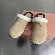 Kitlife Miu Miu Beige Suede Clogs - 1