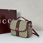 Kitlife Gucci Ophidia Medium Top Handle Bag Red & Beige 836842 24x11.5x17.5cm - 5
