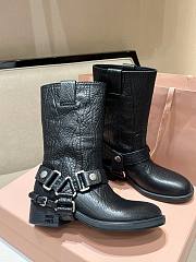 Kitlife Miu Miu Harness Black Leather Mid Boots  - 1