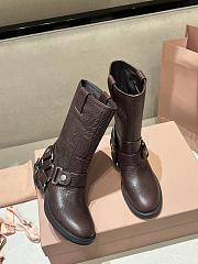 Kitlife Miu Miu Harness Dark Leather Mid Boots - 1