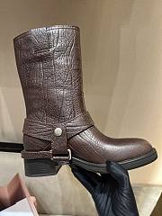 Kitlife Miu Miu Harness Dark Leather Mid Boots - 6
