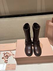 Kitlife Miu Miu Harness Dark Leather Mid Boots - 5