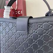 Kitlife Gucci Padlock Medium Top Handle Bag Black Embossed GG Leather 838992 25.5x17.5x10cm - 3