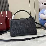 Kitlife Gucci Padlock Medium Top Handle Bag Black Embossed GG Leather 838992 25.5x17.5x10cm - 4