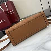 Kitlife Gucci Padlock Medium Top Handle Bag Brown Embossed GG Leather 838992 25.5x17.5x10cm - 6