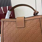 Kitlife Gucci Padlock Medium Top Handle Bag Brown Embossed GG Leather 838992 25.5x17.5x10cm - 4