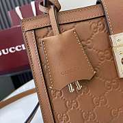 Kitlife Gucci Padlock Medium Top Handle Bag Brown Embossed GG Leather 838992 25.5x17.5x10cm - 2