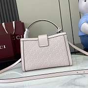 Kitlife Gucci Padlock Medium Top Handle Bag Pink Embossed GG Leather 838992 25.5x17.5x10cm - 5