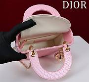 Kitlife Dior Lady Diana Three-grid Snakeskin Pearlescent Pink M0505 17x15x7cm - 3