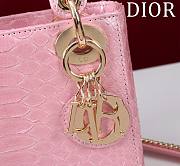 Kitlife Dior Lady Diana Three-grid Snakeskin Pearlescent Pink M0505 17x15x7cm - 2