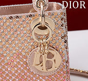 Kitlife Dior Lady Diana Three-Grid Embroidered Gradient Beads Pink M0505821 17x15x7cm - 3