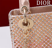 Kitlife Dior Lady Diana Three-Grid Embroidered Gradient Beads Pink M0505821 17x15x7cm - 2