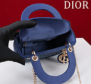 Kitlife Dior Lady Diana Three-Grid Embroidered Gradient Beads Dark Blue M0505821 17x15x7cm - 6