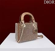 Kitlife Dior Lady Diana Three-Panel Embroidery with Rhinestones M0505511 17x15x7cm - 5