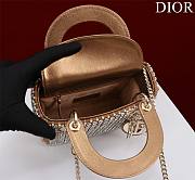 Kitlife Dior Lady Diana Three-Panel Embroidery with Rhinestones M0505511 17x15x7cm - 4