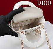 Kitlife Dior Lady Diana Three-Grid Embroidery with Diamonds and Pearls M0505811 17x15x7cm - 4