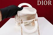 Kitlife Dior Lady Diana Three-Panel Embroidery Snowflake Pearl Bag M0505821 17x15x7cm - 6
