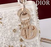 Kitlife Dior Lady Diana Three-Panel Embroidery Snowflake Pearl Bag M0505821 17x15x7cm - 4