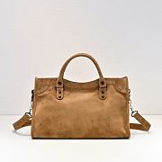 Kitlife Balenciaga Le City Bag in Camel Suede Leather 37x27x10cm - 6