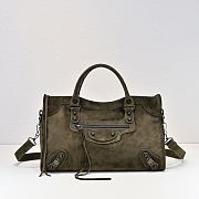 Kitlife Balenciaga Le City Bag in Khaki Suede Leather 37x27x10cm - 1