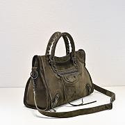 Kitlife Balenciaga Le City Bag in Khaki Suede Leather 37x27x10cm - 4