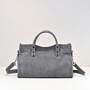 Kitlife Balenciaga Le City Bag in Grey Suede Leather 37x27x10cm - 4