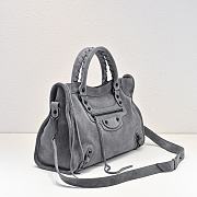 Kitlife Balenciaga Le City Bag in Grey Suede Leather 37x27x10cm - 2