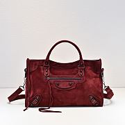 Kitlife Balenciaga Le City Bag in Red Suede Leather 37x27x10cm - 1