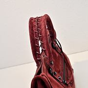 Kitlife Balenciaga Le City Bag in Red Suede Leather 37x27x10cm - 6