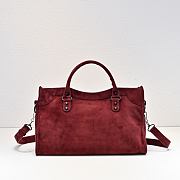 Kitlife Balenciaga Le City Bag in Red Suede Leather 37x27x10cm - 5