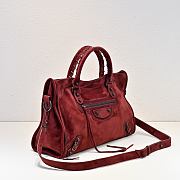 Kitlife Balenciaga Le City Bag in Red Suede Leather 37x27x10cm - 4
