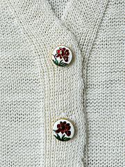 Kitlife Chanel Embroidered Cardigan White - 6