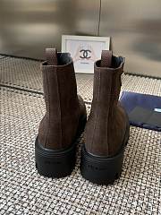 Kitlife Prada 25SS Classic Triangle Logo Slip-on Boots Dark Brown Suede  - 3