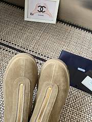 Kitlife Prada 25SS Classic Triangle Logo Slip-on Boots Beige Suede - 6