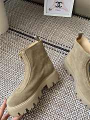 Kitlife Prada 25SS Classic Triangle Logo Slip-on Boots Beige Suede - 4
