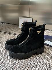 Kitlife Prada 25SS Classic Triangle Logo Slip-on Boots Black Suede - 1