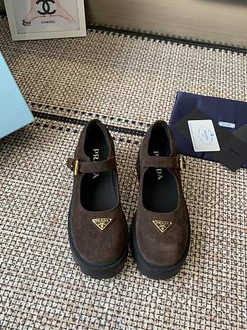 Kitlife Prada 25SS Mary Jane Shoes Dark Brown Suede 