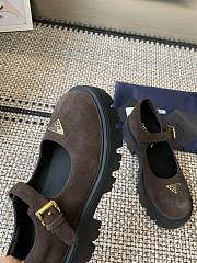 Kitlife Prada 25SS Mary Jane Shoes Dark Brown Suede  - 5