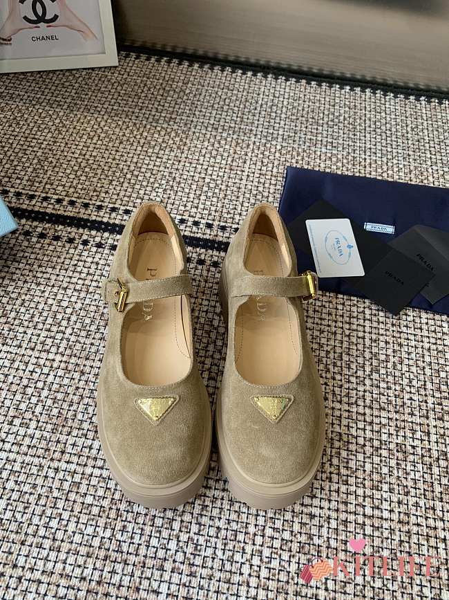 Kitlife Prada 25SS Mary Jane Shoes Beige Suede - 1