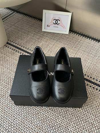 Kitlife Chanel Fur Ballet Flats Shoes Black