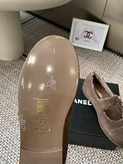 Kitlife Chanel Fur Ballet Flats Shoes Brown Suede - 3