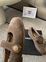 Kitlife Chanel Fur Ballet Flats Shoes Brown Suede - 5