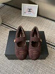 Kitlife Chanel Fur Ballet Flats Shoes Dark Brown Suede - 1