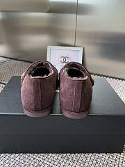 Kitlife Chanel Fur Ballet Flats Shoes Dark Brown Suede - 6