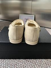 Kitlife Chanel Fur Ballet Flats Shoes Cream Suede - 3