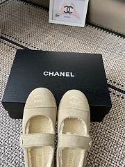 Kitlife Chanel Fur Ballet Flats Shoes Cream Suede - 6