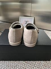 Kitlife Chanel Fur Ballet Flats Shoes Grey Suede - 5