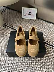 Kitlife Chanel Fur Ballet Flats Shoes Beige Suede - 1