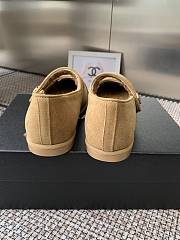 Kitlife Chanel Fur Ballet Flats Shoes Beige Suede - 5